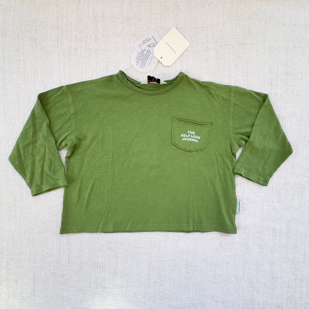 NEW Piupiuchick Green Pocket Tee Size 4